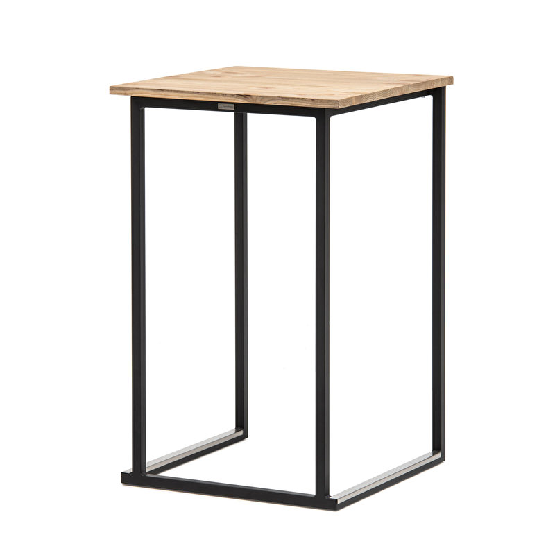 Statafel steel met houten blad