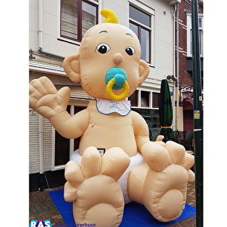 Opblaasbare baby huren. Ras partyverhuur Bergen op Zoom heeft een grote opblaas baby om te huren.