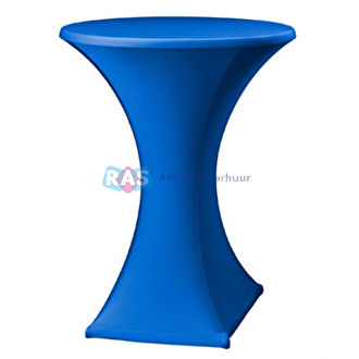 Blauwe statafel hoes huren. Statafelhoezen met of zonder statafel in diverse kleuren te huren. 
